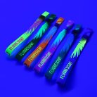 Bratari textile (15x340mm, cu imprimare colora FLUO pe o parte) - cu inel din aluminiu