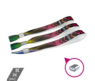   Bratari textile (15x340mm, cu imprimare color pe o parte, date variabile) - cu inel din aluminiu