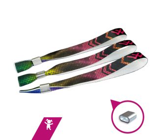   Bratari textile (15x340mm, cu imprimare color pe o parte) personalizat full color - cu inel din aluminiu - marime copii
