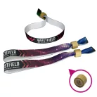 Bratari textile (15x340mm, cu imprimare color pe o parte) - cu inel din bambus/plastic cu autoînchidere - EXPRESS