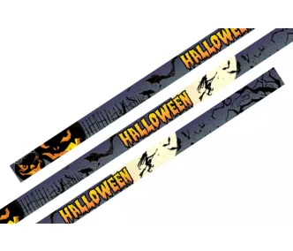   Bratari textile  (15x340mm, cu imprimare color pe o parte) - Halloween Vrajitoare - cu inel din plastic