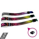 Bratari textile (15x340mm, cu imprimare color pe o parte, date variabile) - cu inel din plastic