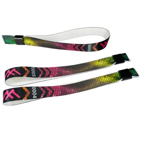 Bratari textile (15x340mm, cu imprimare color pe o parte, date variabile) - cu inel din plastic