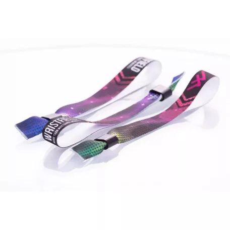 Bratari textile (15x340mm, cu imprimare color pe o parte) personalizate full color - cu inel din plastic