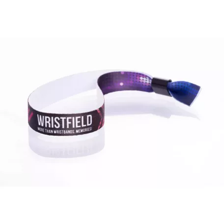 Bratari textile (15x340mm, cu imprimare color pe o parte) personalizate full color - cu inel din plastic