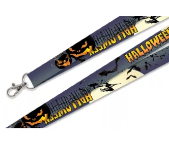   Snur de gat preinscrioptionat full color 20mm - cu carabina metallica - Halloween Vrajitoare