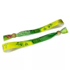 Bratari textile R-PET (din sticle PET reciclate, 15x340mm, cu imprimare color pe o parte, date variabile) - reutilizabila cu margele de bambus