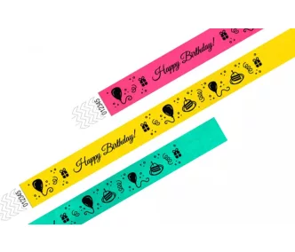 Bratari Tyvek 3/4" preinscptionate - HAPPY BIRTHDAY!