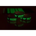 Bratari 3/4" cu inscriptie fosforescenta (dupa incarcare la lumina)