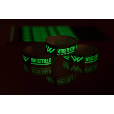 Bratari 3/4" cu inscriptie fosforescenta (dupa incarcare la lumina)